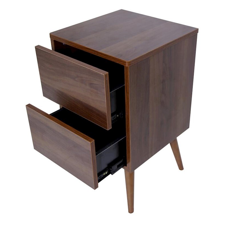 Retro bedside table with 2 drawers, walnut Buy Bedside Tables 176966