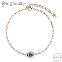 Birth Stone Bracelet (February, Rose Gold)