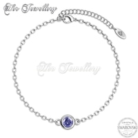 Birth Stone Bracelet (February, White Gold)