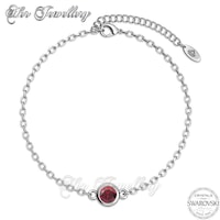 Birth Stone Bracelet (January, White Gold)