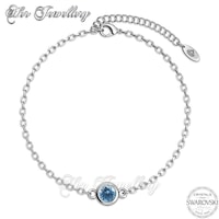 Birth Stone Bracelet (March, White Gold)