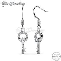 Camilia Key Earrings‏ (White Gold)