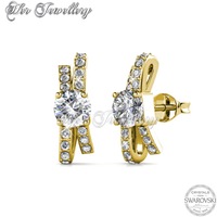 Crystaline Bow Earrings (Yellow Gold)
