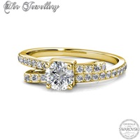 Crystaline Bow Ring (Yellow Gold)