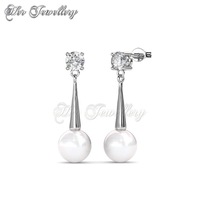 Dangling Silver Pearl Earrings
