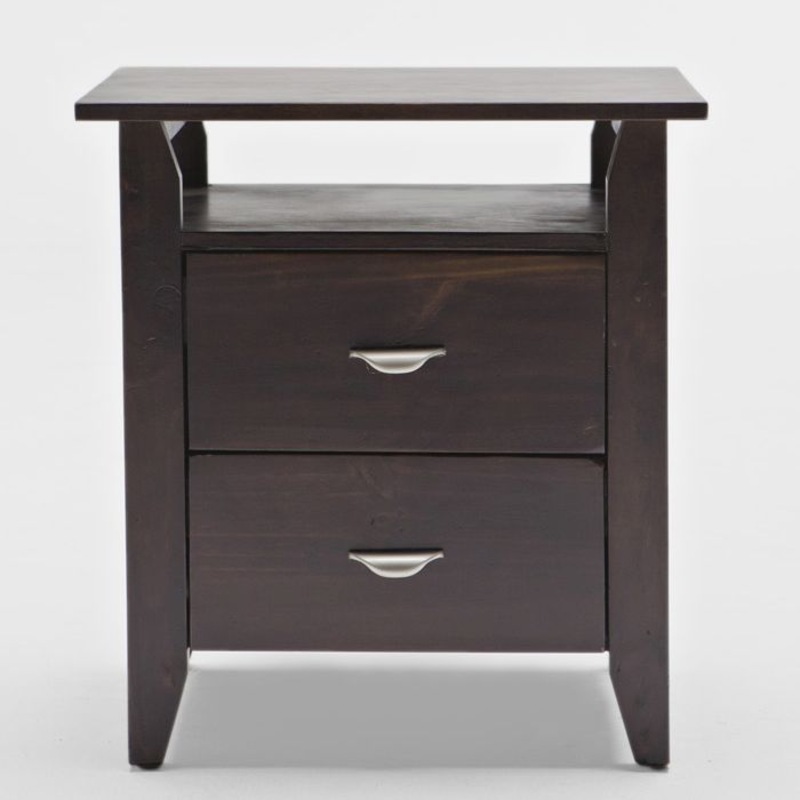 Buy Nadia NZ Pine 2 Drawer Bedside Table Factory Stain MyDeal