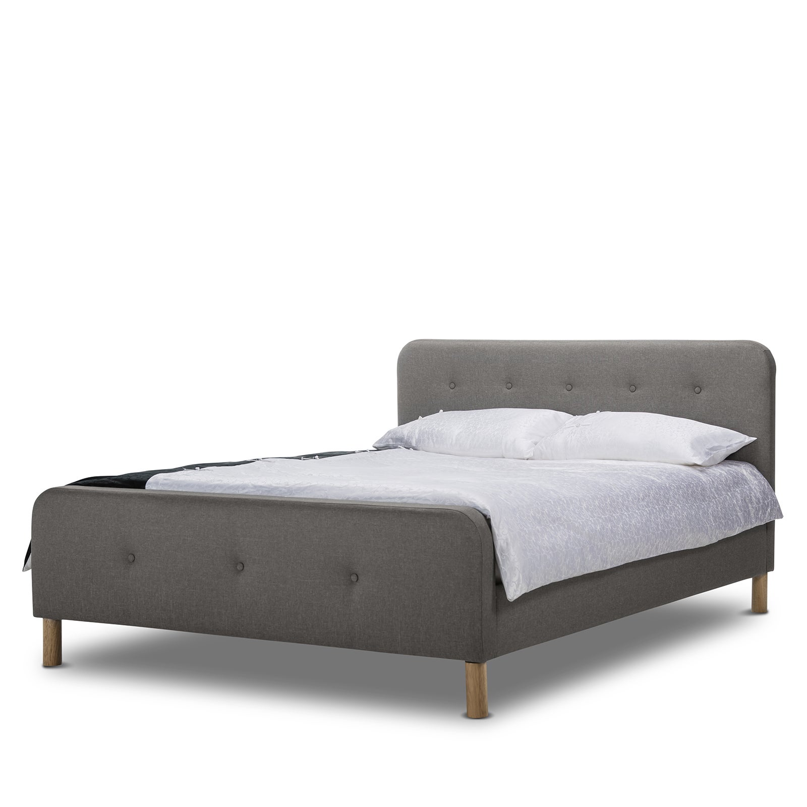 Brayden Grey Fabric Queen Size Bed frame