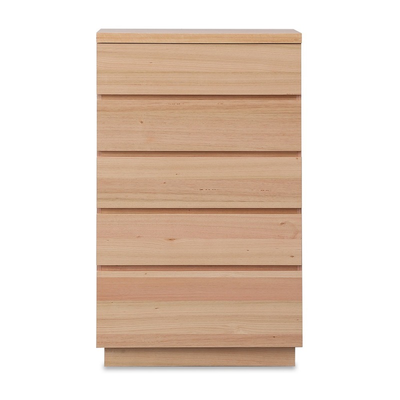 Buy Focus Messmate Veneer Tallboy 5 Drawers with Extension Runners MyDeal