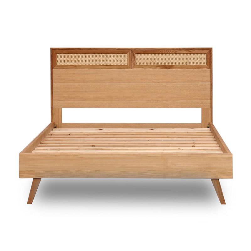 Buy Jennel Messmate Veneer Queen Bed Rattan Headboard Solid Timber