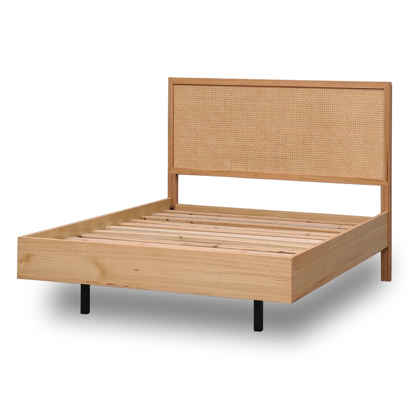 Buy Junta Messmate Veneer Queen Bed Clear Finish with Solid Timber