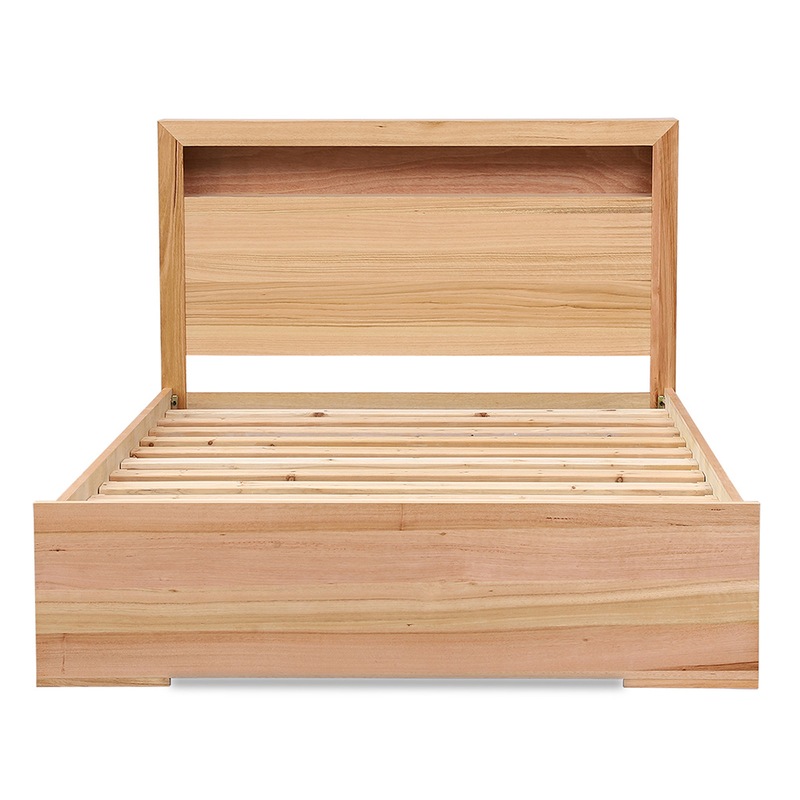 Buy Porter Messmate Veneer Queen Bed Clear Finish with Solid Timber