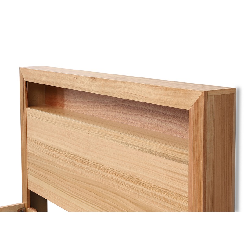 Buy Porter Messmate Veneer Queen Bed Clear Finish with Solid Timber