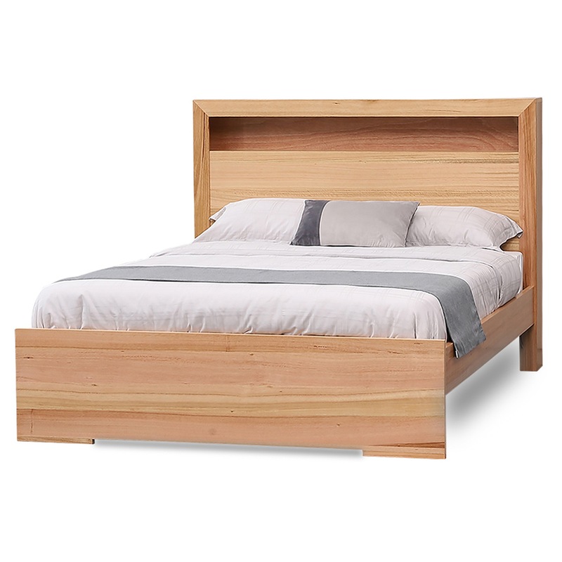 Buy Porter Messmate Veneer Queen Bed Clear Finish with Solid Timber