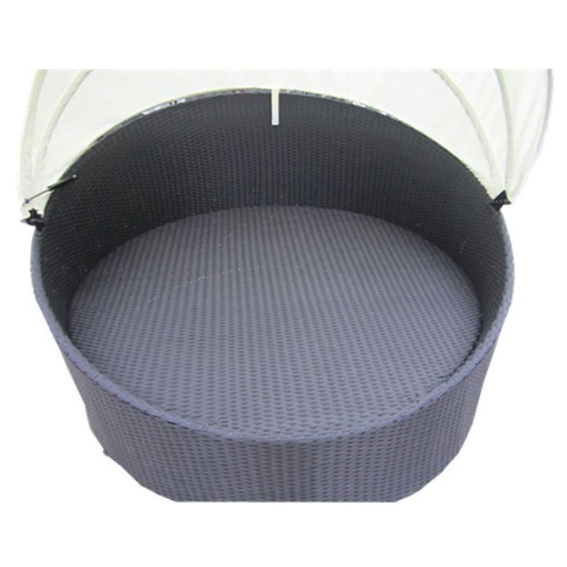 Copacabana PE Wicker Outdoor Day Bed w Canopy Black - MyDeal