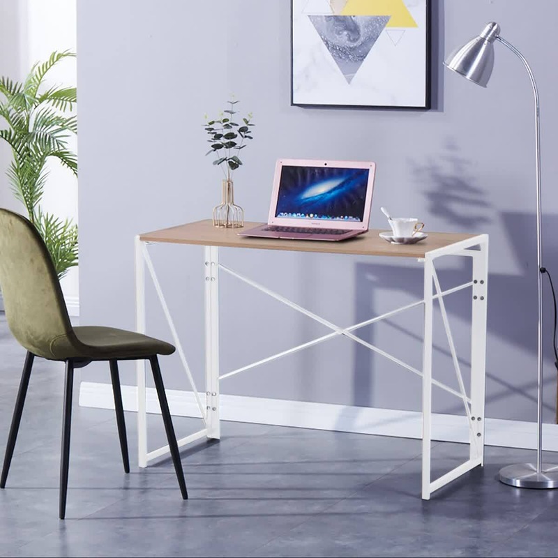 Buy Abner 100cm Foldable Computer Study Desk White MyDeal