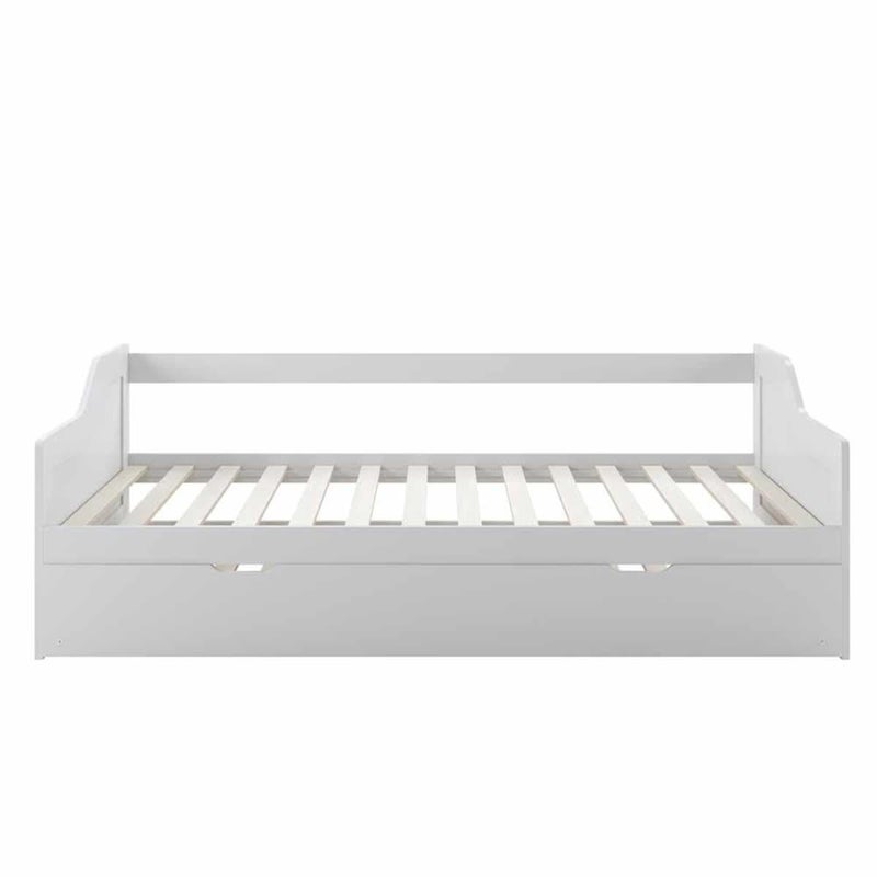 Buy Alexis Solid Pine Timber Single Day Bed with Trundle - White White ...