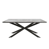 Alfred 180cm Modern Pedestal Dining Table - Concrete Concrete