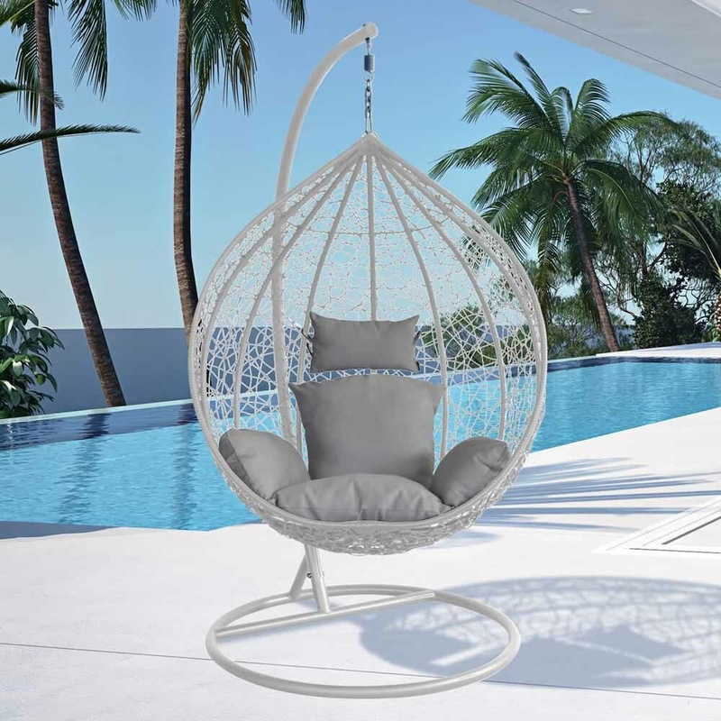 Buy Barbados Hanging Egg Chair White/Grey Discontinued MyDeal