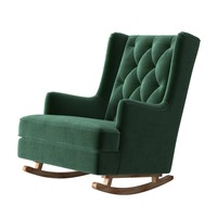 Brandt 2-in-1 Convertible Rocking Armchair Dark Forest Green