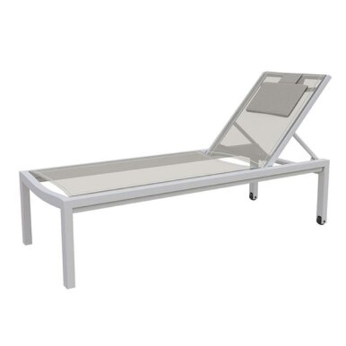 Santorini Outdoor Aluminium Sun Lounge Set In White | Buy Sun Lounges ...