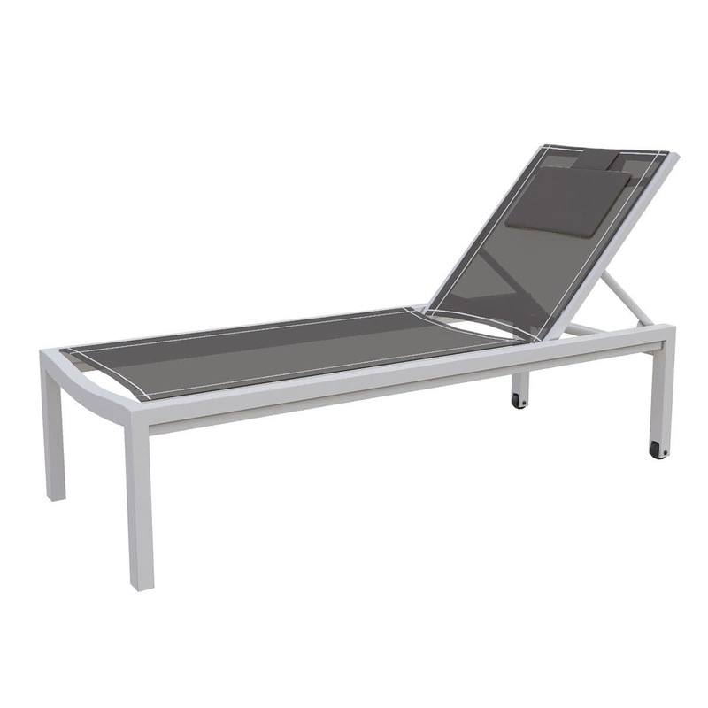 Buy Cabarita Aluminium Outdoor Sunbed Lounge Grey - Discontinued - MyDeal