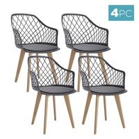 Caesar Beech Wood Dining Chair (Set of 4) Dark Charcoal