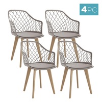 Caesar Beech Wood Dining Chair (Set of 4) Grey