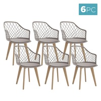 Caesar Beech Wood Dining Chair (Set of 6) Grey
