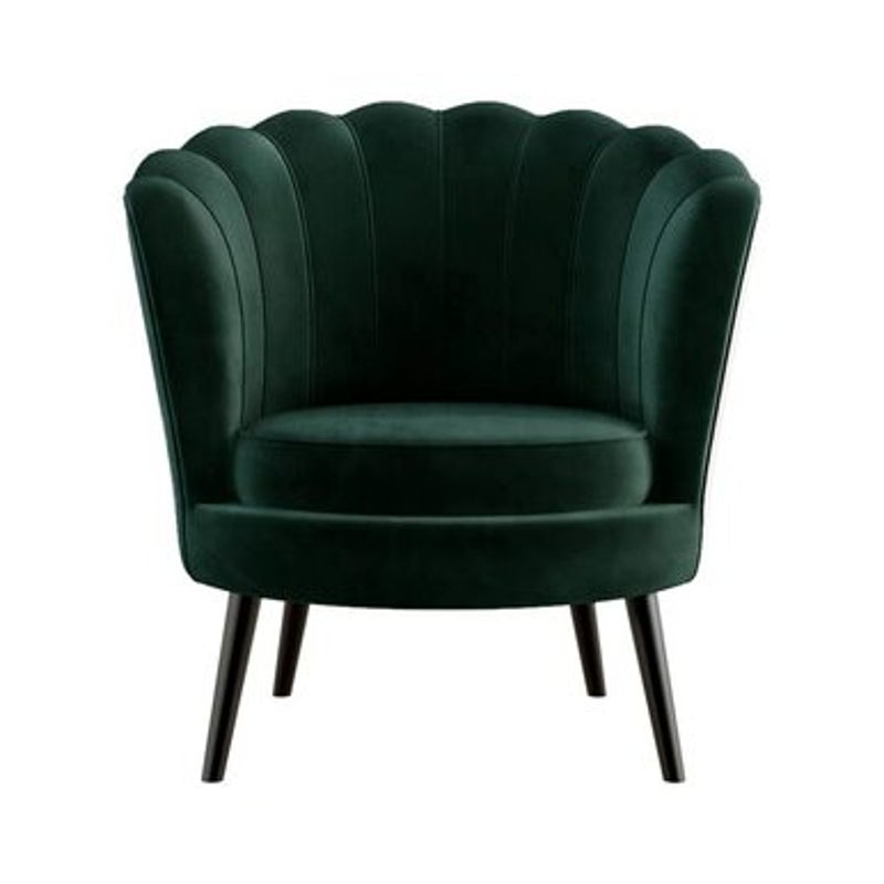Chantal Scallop Velvet Accent Chair Dark Forest Green Buy Dining Chairs Sets Of 4 990317