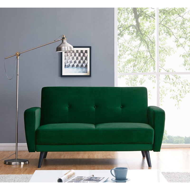 Esben 2  Seater  Velvet Sofa  Bed Dark Forest Green Buy 