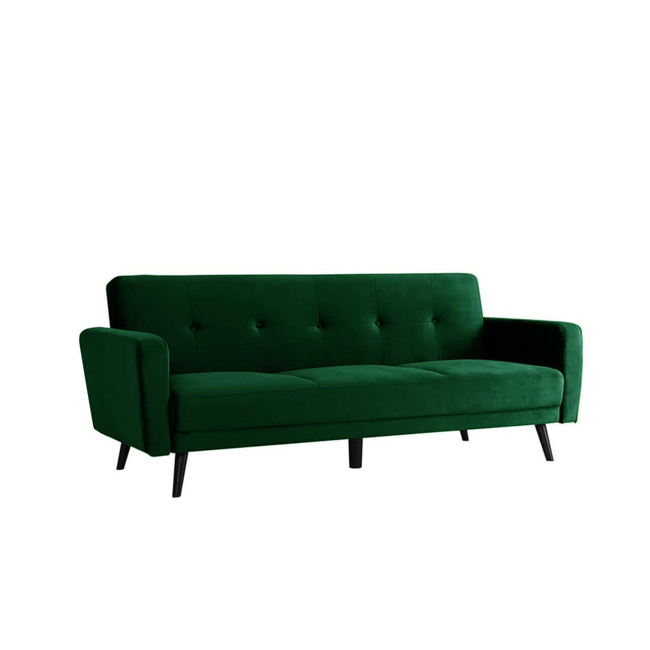 Esben 3 Seater Velvet Sofa Bed Dark Forest Green
