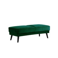 Esben Velvet Ottoman Dark Forest Green