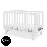 Eudora Classic Solid Pine Adjustable Nursery Cot – White White