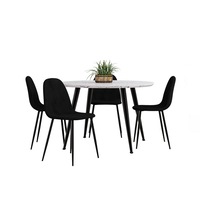 Eugene Table with 4 Halsa Chairs Dining Set Black