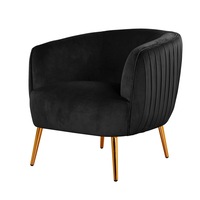 Evelyn Velvet Sofa Accent Chair Black