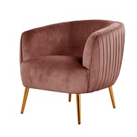 Evelyn Velvet Sofa Accent Chair Blush