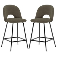 Evie Boucle Bar Stool (Set of 2) Green