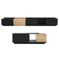 Freda Entertainment Unit and Coffee Table Package - Black Black
