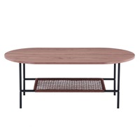 Hakkas Oval Rope Shelf Coffee Table - Walnut Walnut