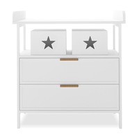 Isabella 2-Drawer Solid Pine Nursery Change Table - White White