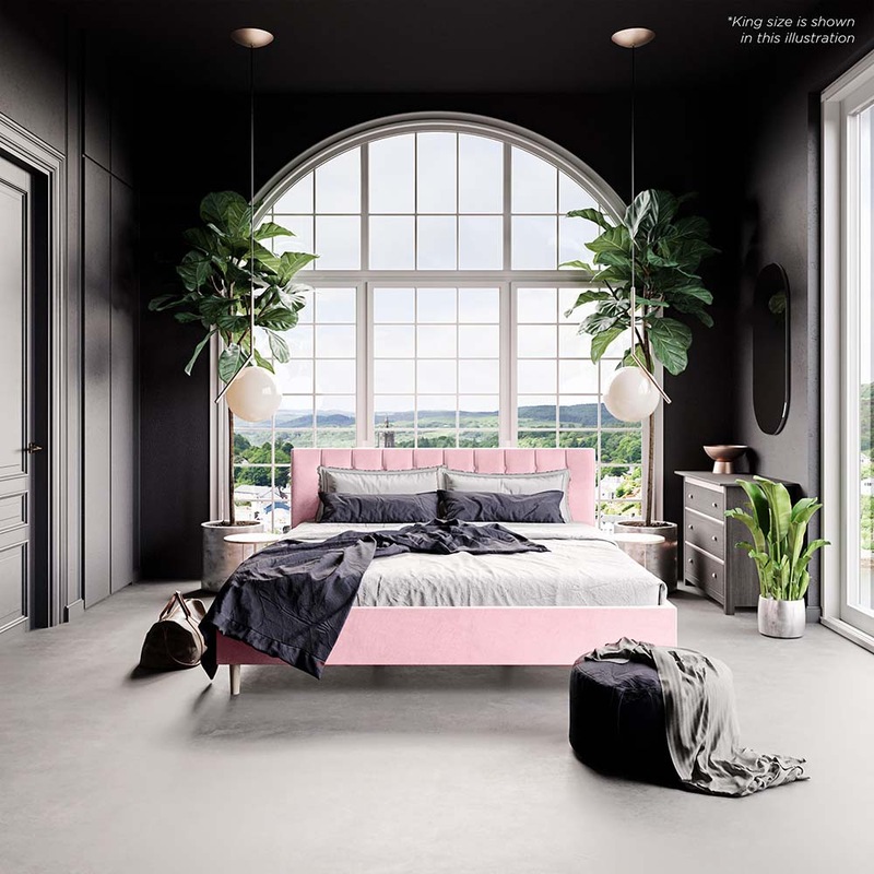 Buy Kallisto Velvet Bed Frame Pink Single Discontinued Pink MyDeal