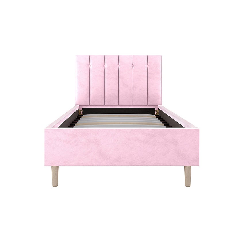 Kallisto Velvet Bed Frame Pink Single Pink MyDeal