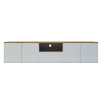 Leslie 180cm Floating Entertainment Unit - White Natural White Natural