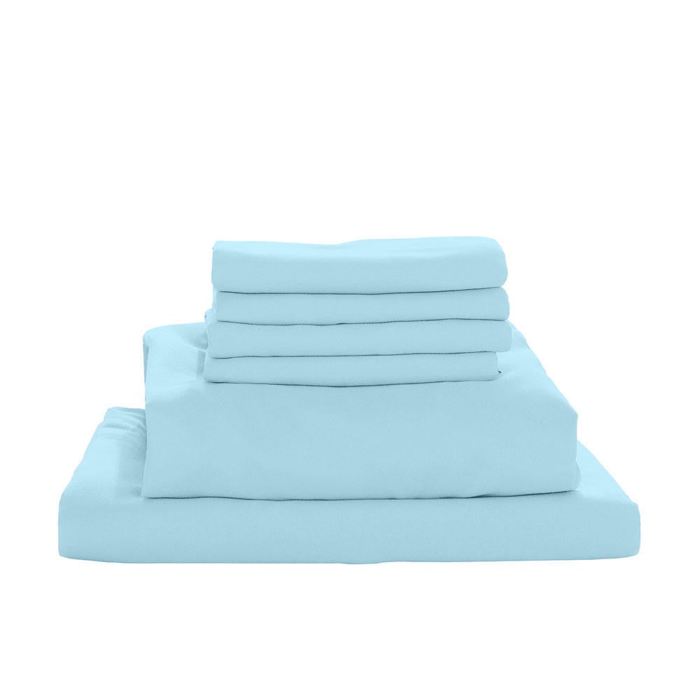 Valeria 1000TC Ultra Soft Bed Sheet Set - Light Blue Super King Light Blue