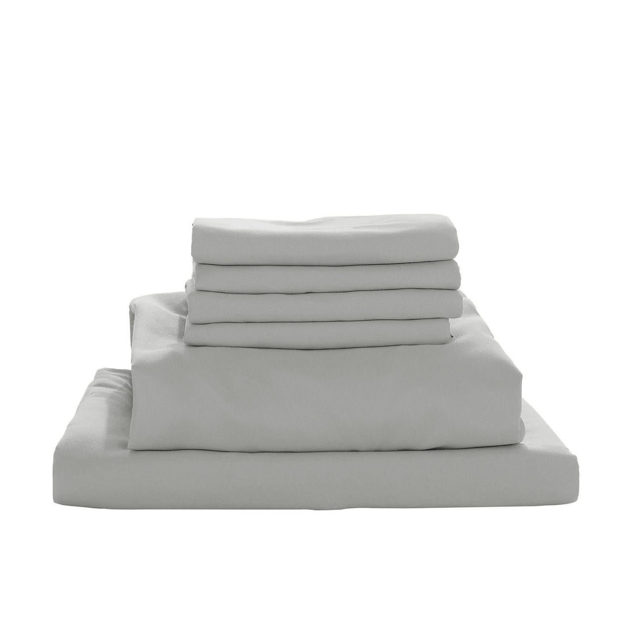 Valeria 1000TC Ultra Soft Bed Sheet Set - Light Grey Super King Light Grey
