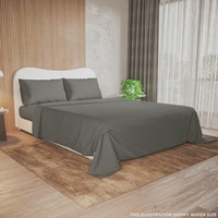 Valeria 1000TC Ultra Soft Bed Sheet Set - Grey Queen Grey