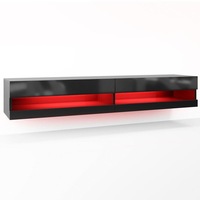 Luxo Marshall 180cm LED Floating Entertainment Unit Black