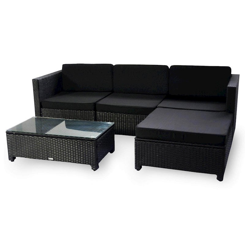 Luxo Milton Modular Outdoor Sofa Set - Black