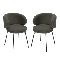 Meily Boucle Dining Chairs (Set of 2) Green