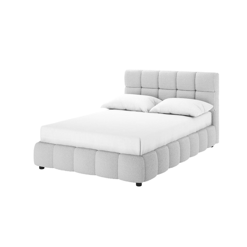 Buy Nikias Tufted Boucle Bed Frame Light Grey Double MyDeal
